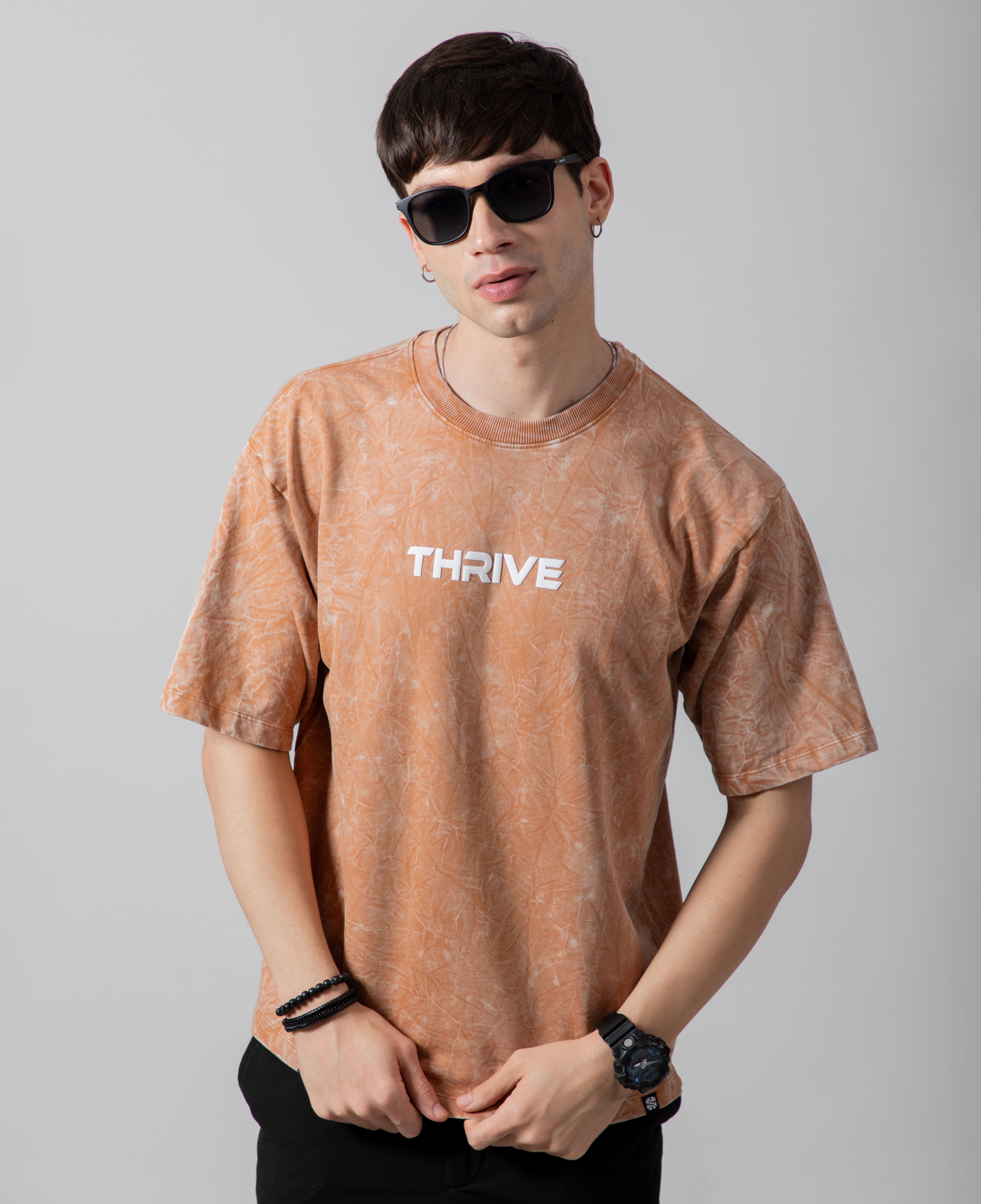 Ash Brown Acid Wash Classic Fit Tee – Thrive Clothing