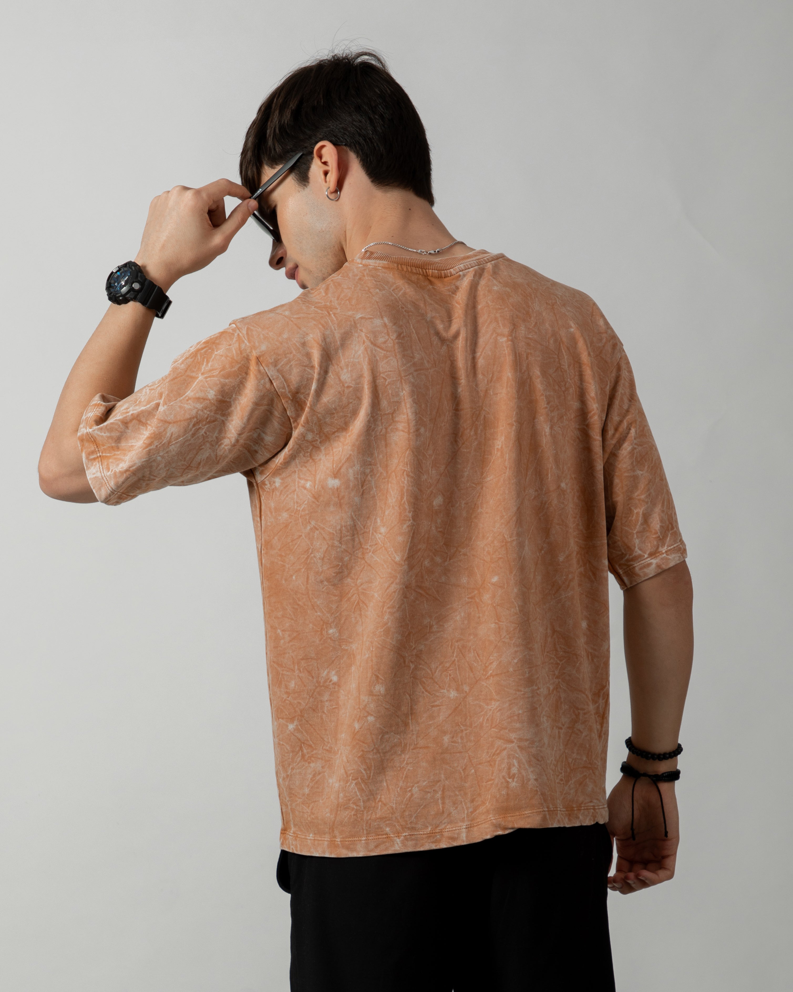 Ash Brown Acid Wash Classic Fit Tee