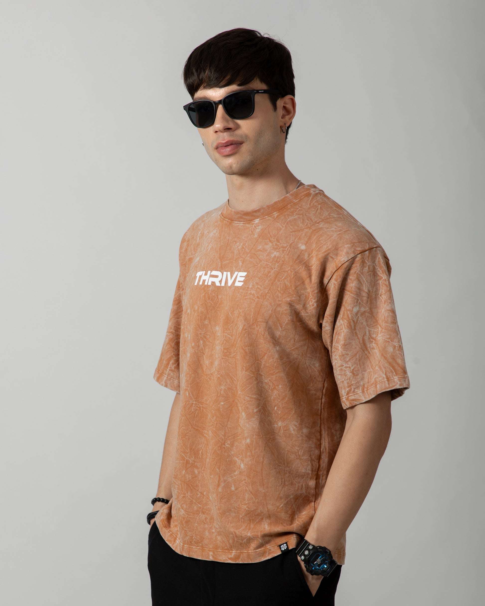 Ash Brown Acid Wash Classic Fit Tee