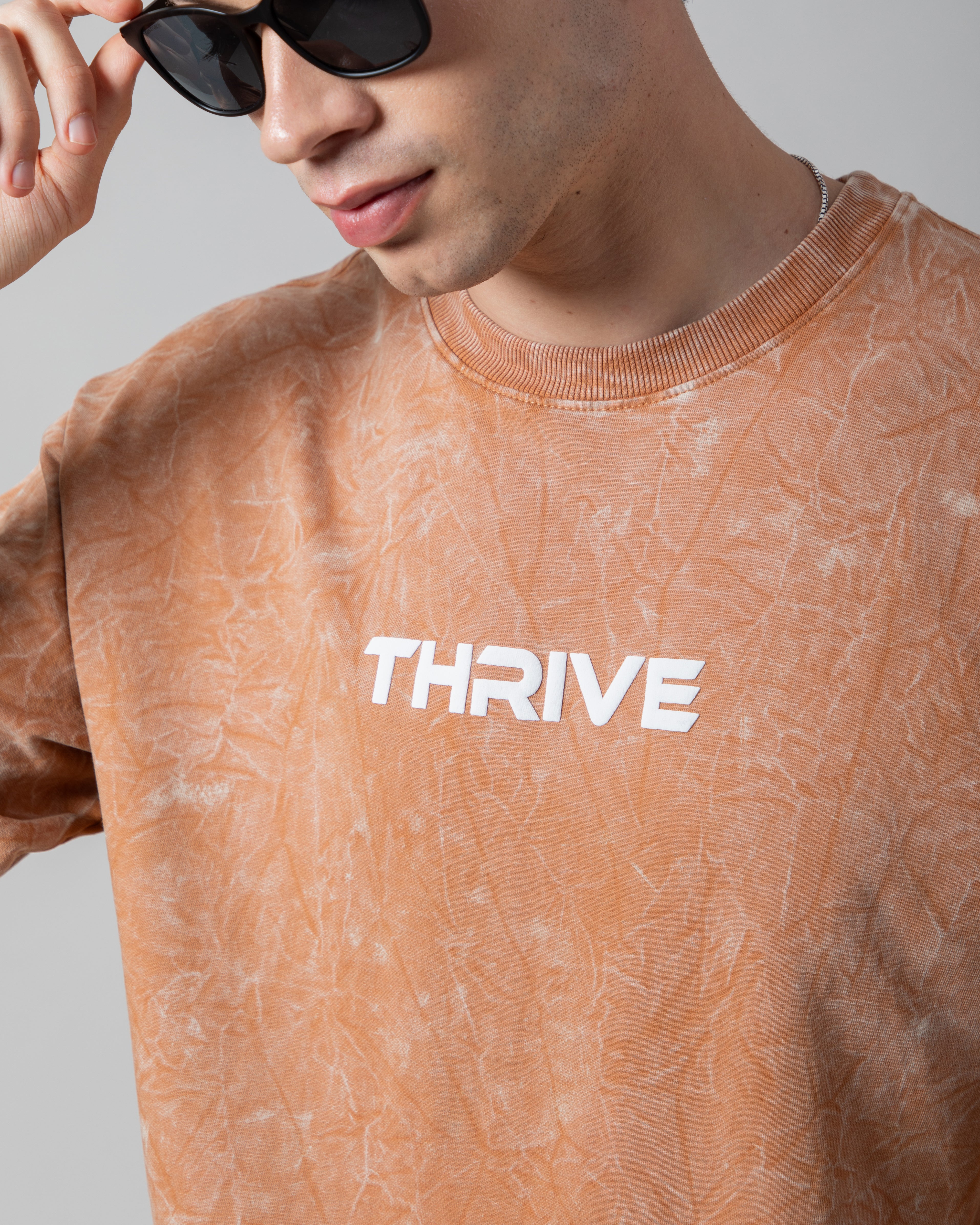 Ash Brown Acid Wash Classic Fit Tee
