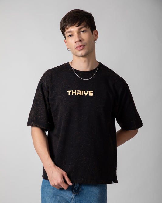 Black Acid Wash Classic Fit Tee