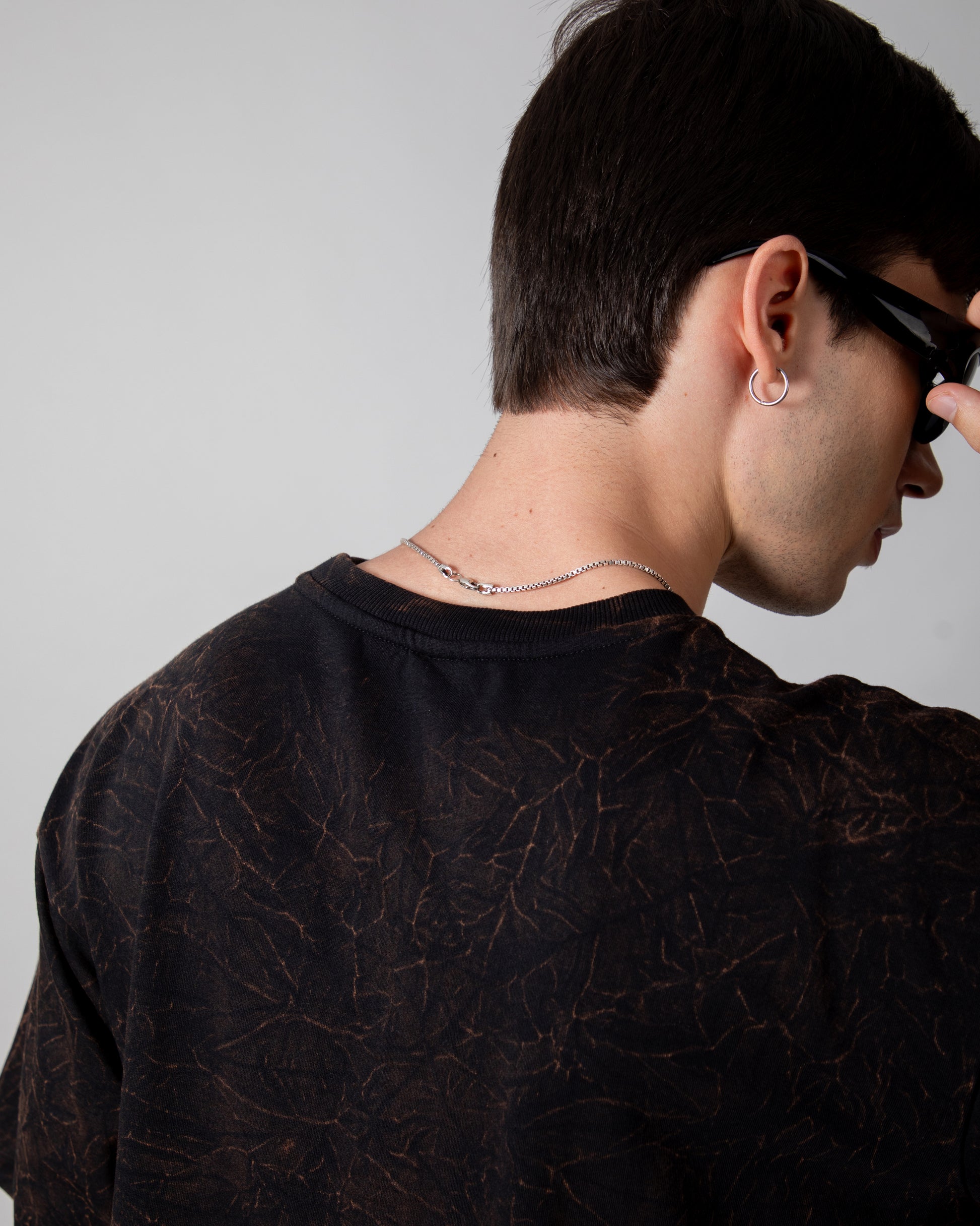 Black Acid Wash Classic Fit Tee