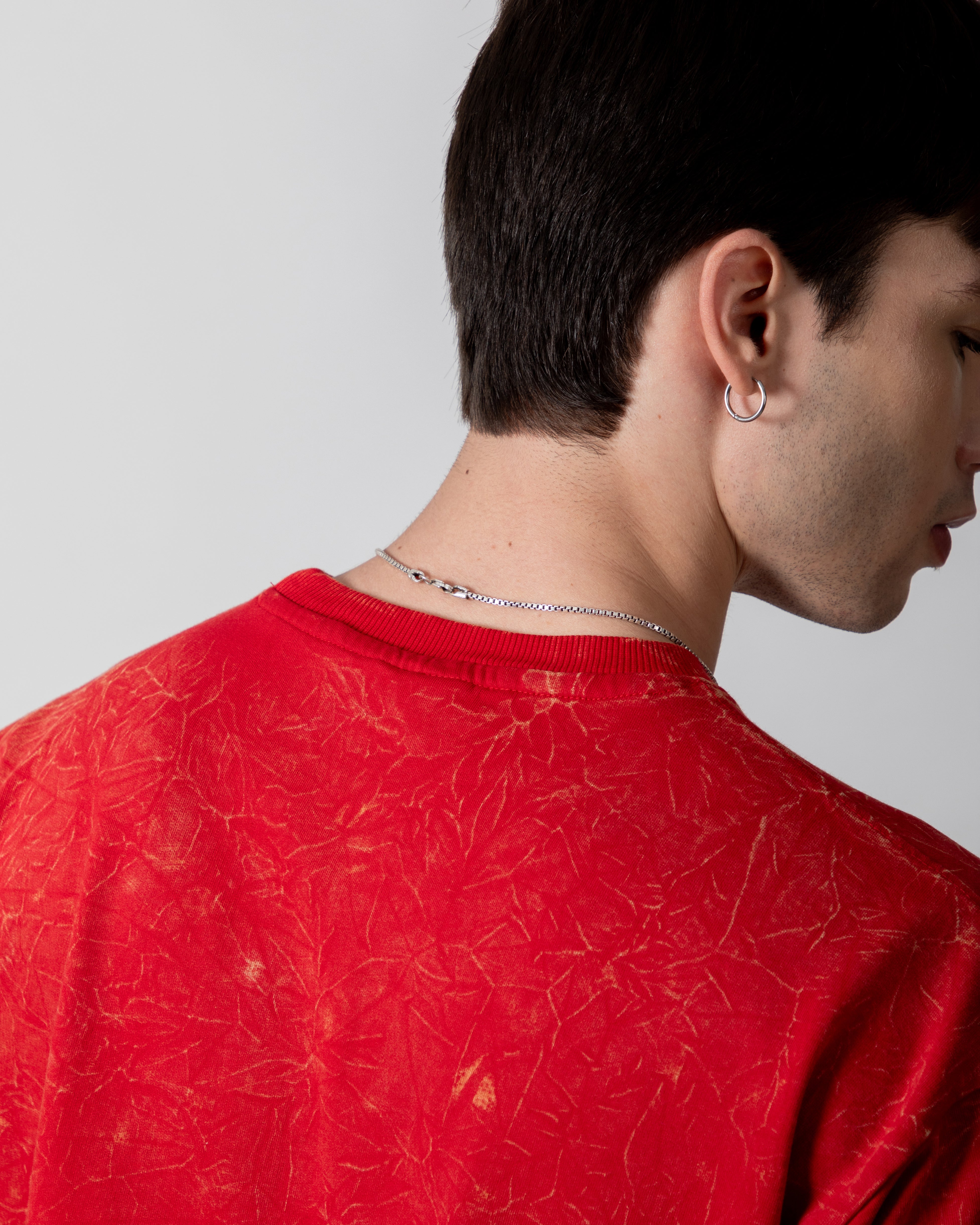 Red Acid Wash Classic Fit Tee