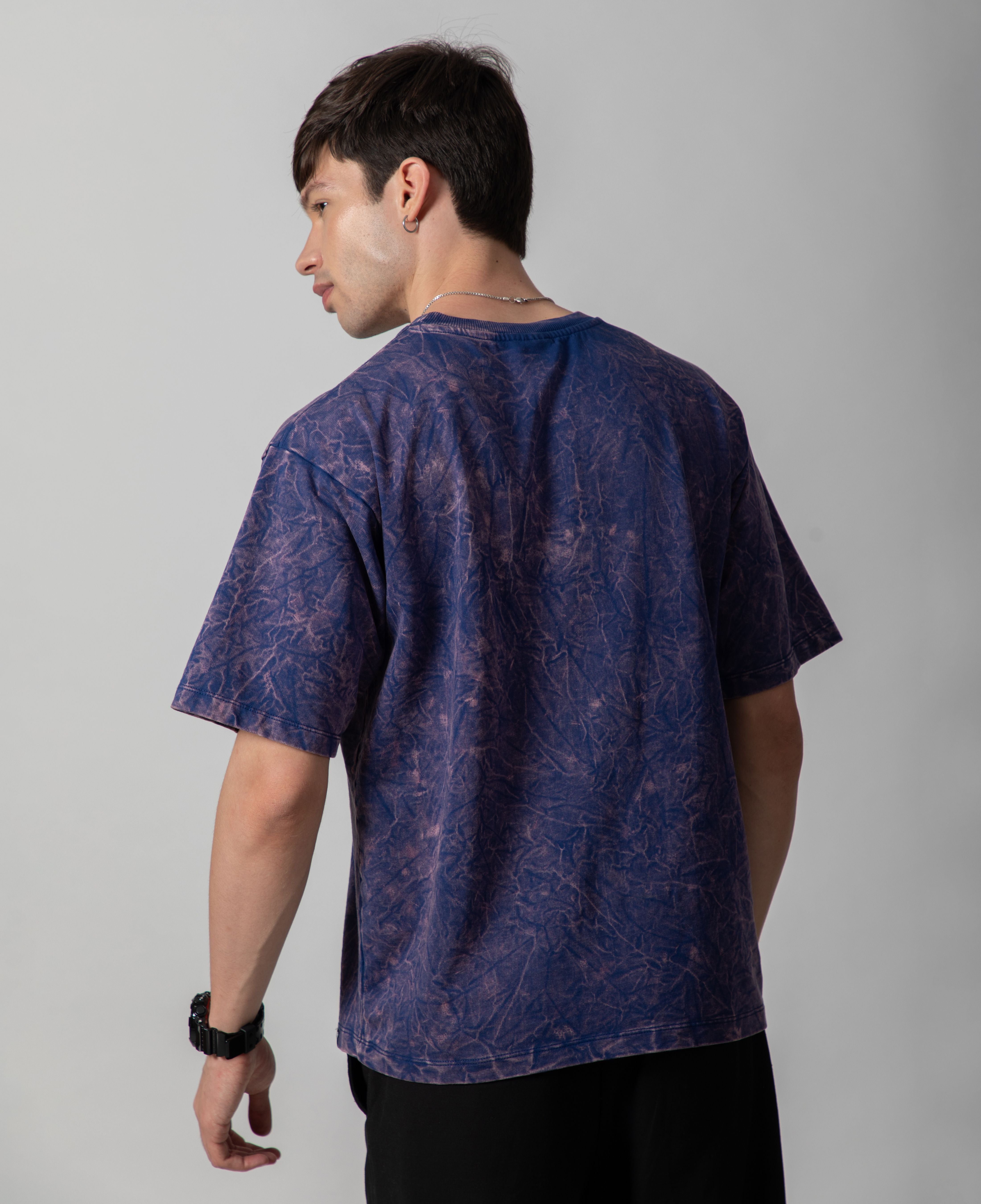 Blue Acid Wash Classic Fit Tee