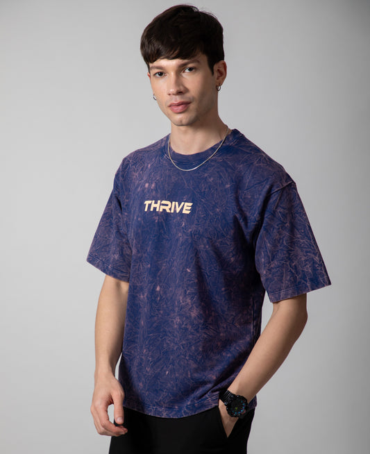 Blue Acid Wash Classic Fit Tee